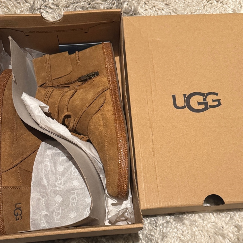 UGG Tan Suede Ankle Boots